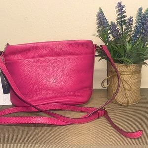 Corder London Mini Messenger Bag X-Body Purse NWT Leather rare PINK